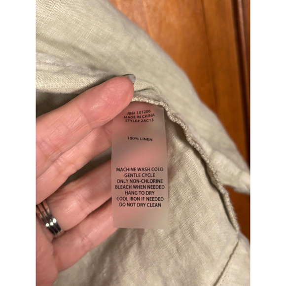 Soft Surroundings Eza Jacket Linen Notch Collar Button Front 3/4 Sleeve Cream L - Picture 7 of 7